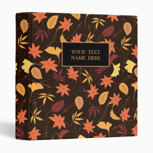 Personalized Custom Text Binder with Autumn Leaves