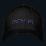 Personalized Custom Text Black Grey Your Words Embroidered Hat<br><div class="desc">Create your own custom look with this stylish black and grey embroidered baseball cap. Add your unique touch by personalizing it with your own text, whether it’s a name, special message, or a memorable quote. This classic cap features a timeless colour palette of black and grey, making it the perfect...</div>