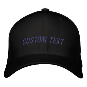 Personalized Custom Text Black Grey Your Words Embroidered Hat