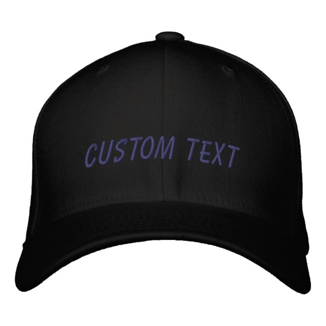Personalized Custom Text Black Grey Your Words Embroidered Hat (Front)