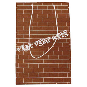 Personalized Custom Text Brick Wall Gift Bag