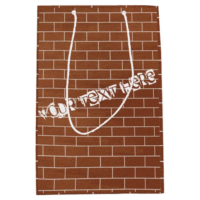 Personalized Custom Text Brick Wall Gift Bag (Front)