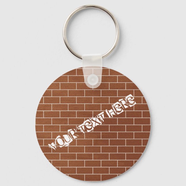 Personalized Custom Text Brick Wall Keychain (Front)