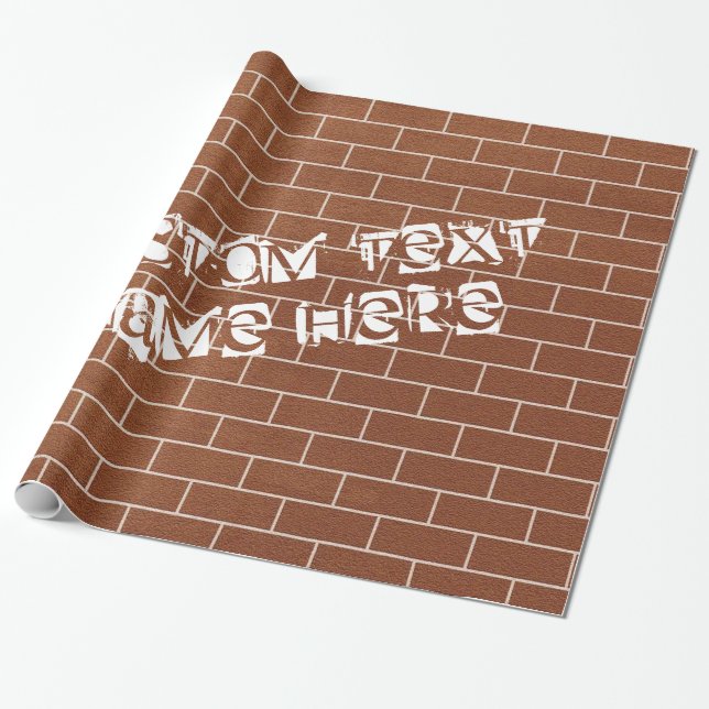 Personalized Custom Text Brick Wall Wrapping Paper (Unrolled)