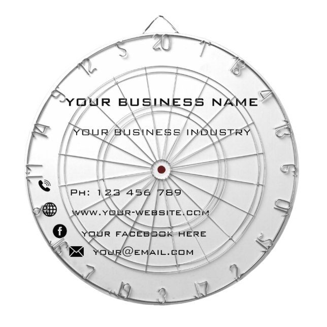 Personalized Custom Text Colour Business Dartboard (Front)