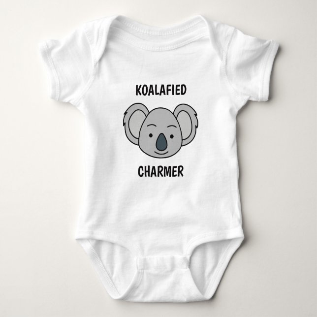 Personalized Custom Text Cute Koala Pun Unique Boy Baby Bodysuit (Front)