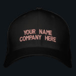 Personalized Custom Text Embroidered Baseball Cap<br><div class="desc">Easy Personalized Promotional Embroidered Baseball Caps with Custom Text - Add Your Text - Name - Company / Number / Letter / Slogan - Tagline / or Website , Phone , E-mail , Social Media Handle / Logo / More - Choose Your Colour / Size / Fonts - Make your...</div>