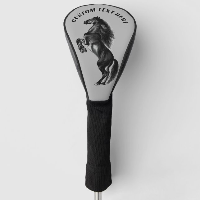 Personalized Custom Text Horse Golf Head Cover (Front)
