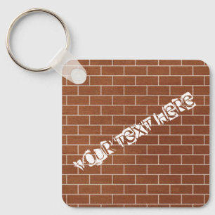 Personalized Custom Text Keychain Brick Wall