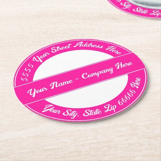 Personalized Custom Text Paper Coaster Your Colour (Angled)