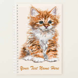 Personalized Custom Text Planner Cute Baby Cat