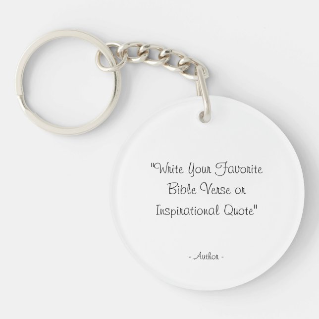 Personalized Custom Text quote  Keychain (Front)