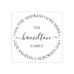 Personalized Custom Text Within Circle Rubber Stamp