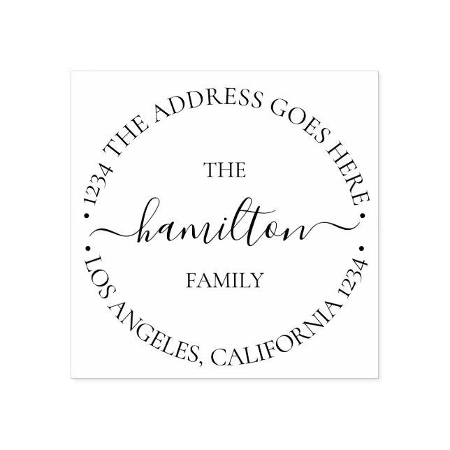 Personalized Custom Text Within Circle Rubber Stamp (Imprint)