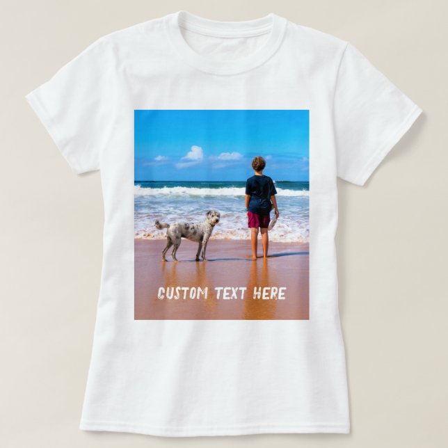Personalized Custom Text Your Pet Photo T-Shirt (Design Front)