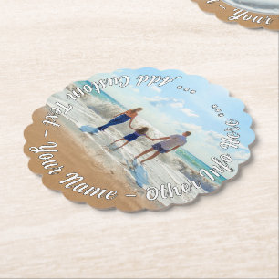 Personalized Custom Text Your Photo Paper Coaster