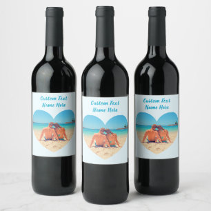 Personalized Custom Text Your Photo Wine Labels