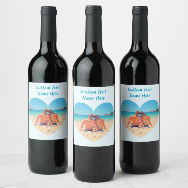 Personalized Custom Text Your Photo Wine Labels (Bottles)