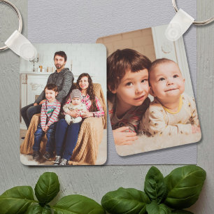 Personalized Custom Two Sided Family Kids Photo Keychain