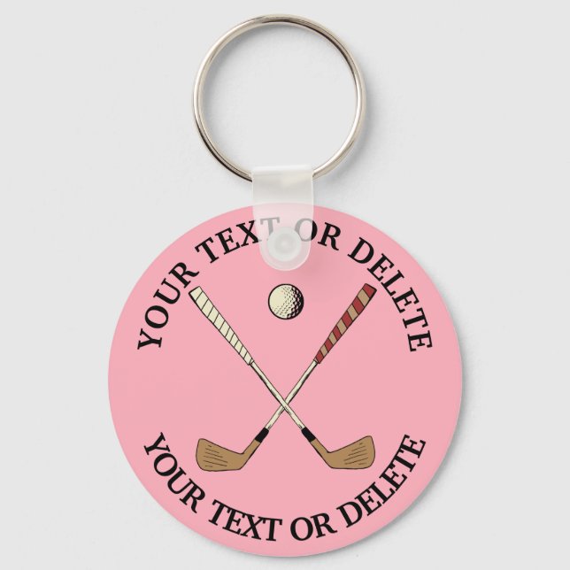 Personalized Custom Vintage Classic Golf Golfer  Keychain (Front)