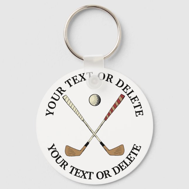 Personalized Custom Vintage Classic Golf Golfer Keychain (Front)