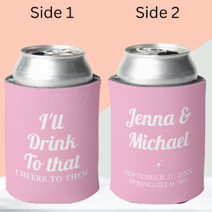 Personalized Custom Wedding Party Favours Can Cooler