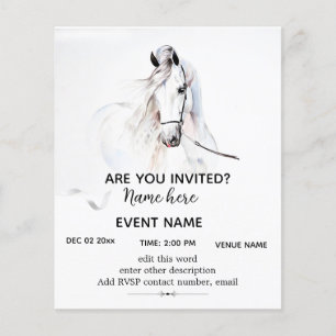 Personalized Custom White Horse Flyer