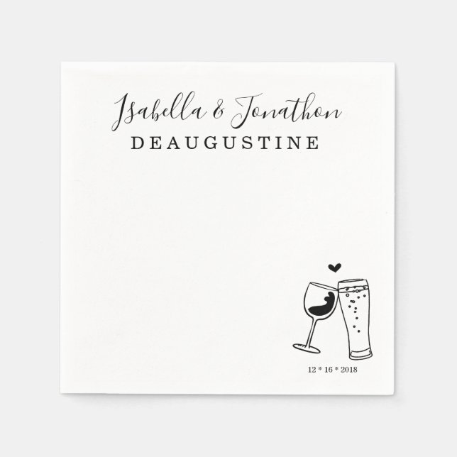 Personalized Custom Wine & Brews Themed Napkins (Front)