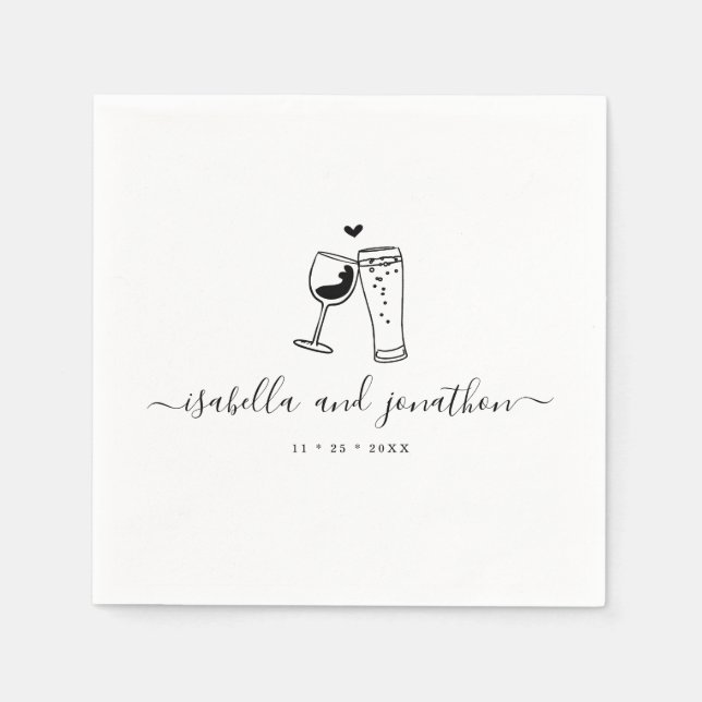 Personalized Custom Wine & Brews Themed Napkins (Front)