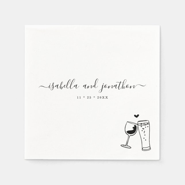 Personalized Custom Wine & Brews Themed Napkins (Front)