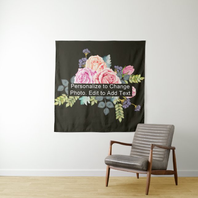 Personalized Custom Your Artwork Photo Add Text Tapestry (In Situ)