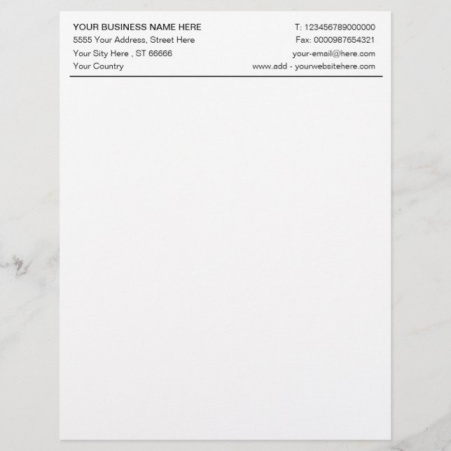 Personalized Custom Your Business Letterhead (Front)