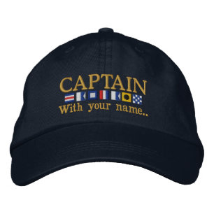 Personalized Custom Your Captain Nautical Flags Embroidered Hat