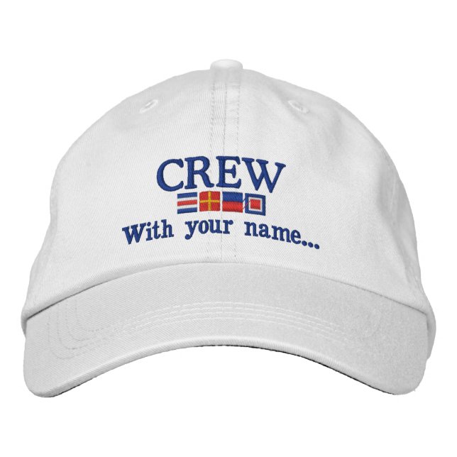 Personalized Custom Your Crew Nautical Flags Embroidered Hat (Front)
