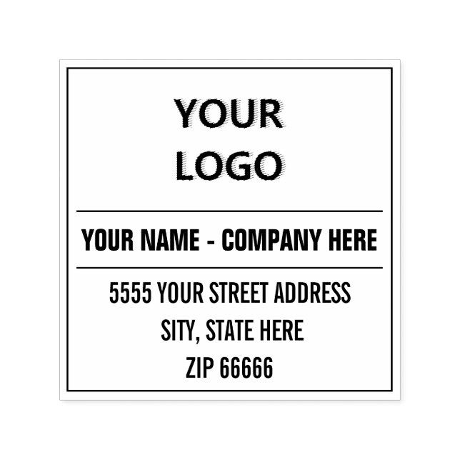 Personalized Custom Your Name Address Logo - Photo Self-inking Stamp (Design)