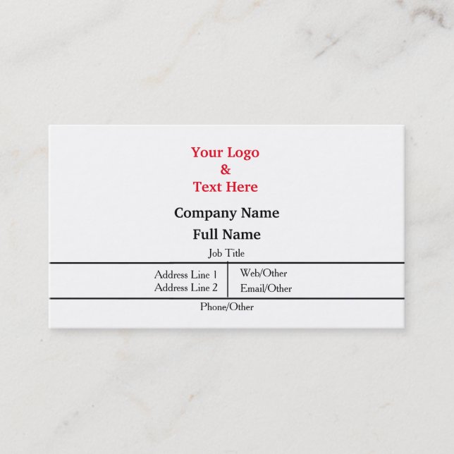 Personalized Custom Your Own Business Card (Front)