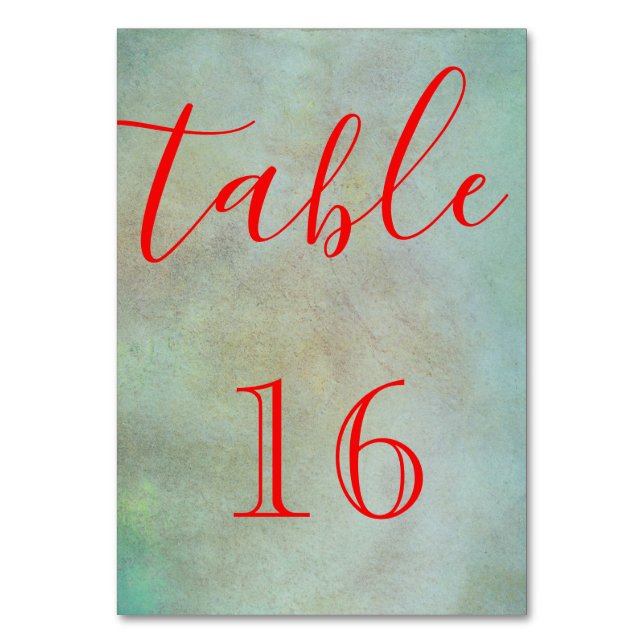 Personalized Custom Your Own Elegant Script Table  Table Number (Front)