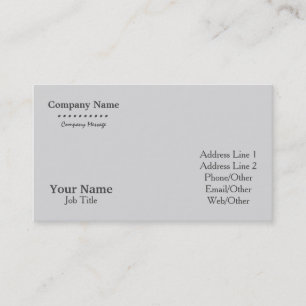 Personalized Custom Your Own Grey Business Card
