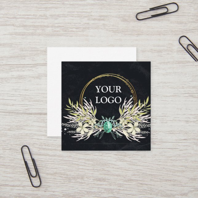 Personalized Custom Your Own Logo  Square Business Card (Front/Back In Situ)