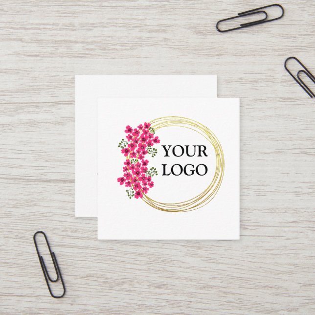 Personalized Custom Your Own Logo Square Business Card (Front/Back In Situ)
