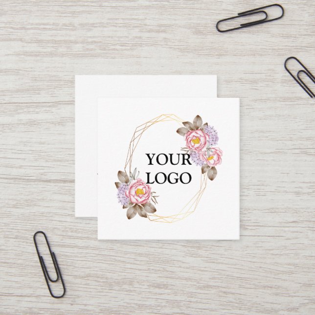 Personalized Custom Your Own Logo Square Business Card (Front/Back In Situ)