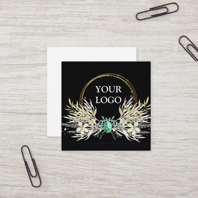 Personalized Custom Your Own Logo Square Business  Square Business Card (Front/Back In Situ)