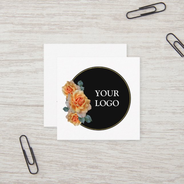 Personalized Custom Your Own Logo Square Business  Square Business Card (Front/Back In Situ)