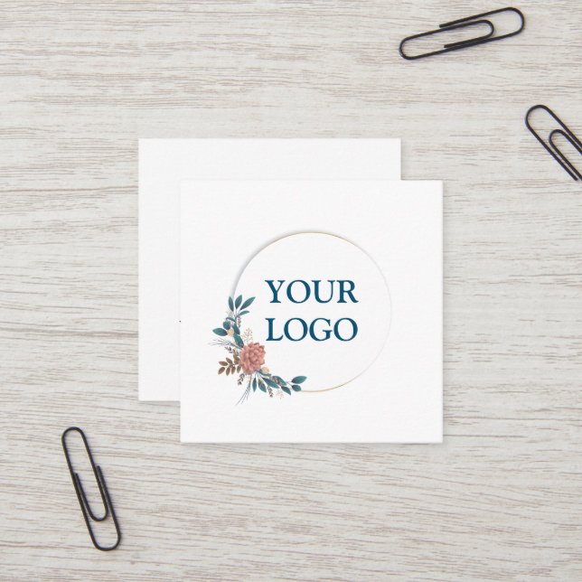Personalized Custom Your Own Logo Square Business  Square Business Card (Front/Back In Situ)