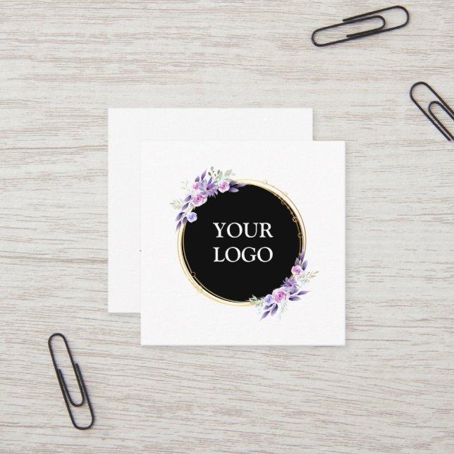 Personalized Custom Your Own Logo Square Business  Square Business Card (Front/Back In Situ)