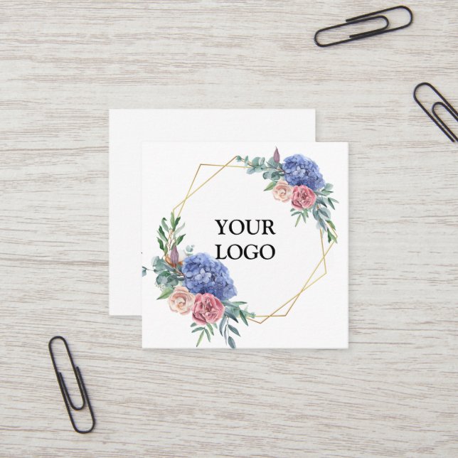 Personalized Custom Your Own Logo Square Business  Square Business Card (Front/Back In Situ)