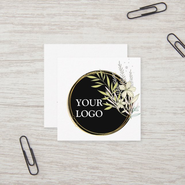 Personalized Custom Your Own Logo Square Business  Square Business Card (Front/Back In Situ)