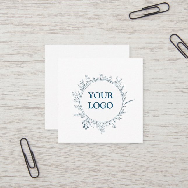 Personalized Custom Your Own Logo Square Business  Square Business Card (Front/Back In Situ)