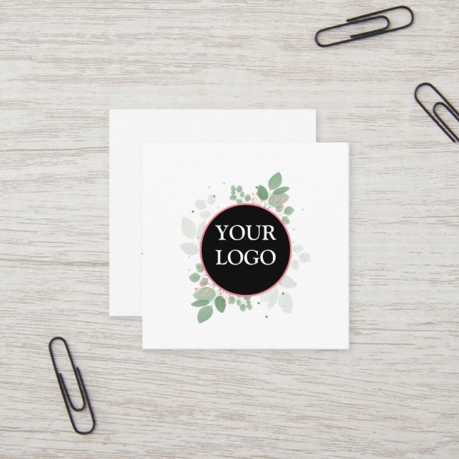 Personalized Custom Your Own Logo Square Business  Square Business Card (Front/Back In Situ)