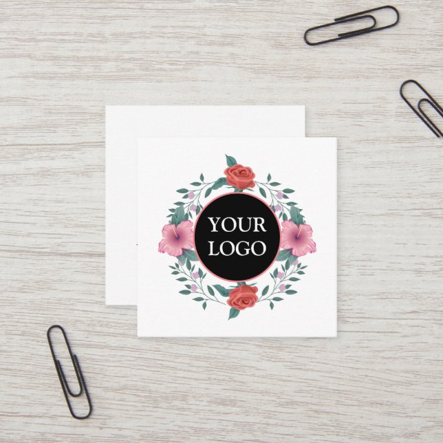 Personalized Custom Your Own Logo Square Business  Square Business Card (Front/Back In Situ)